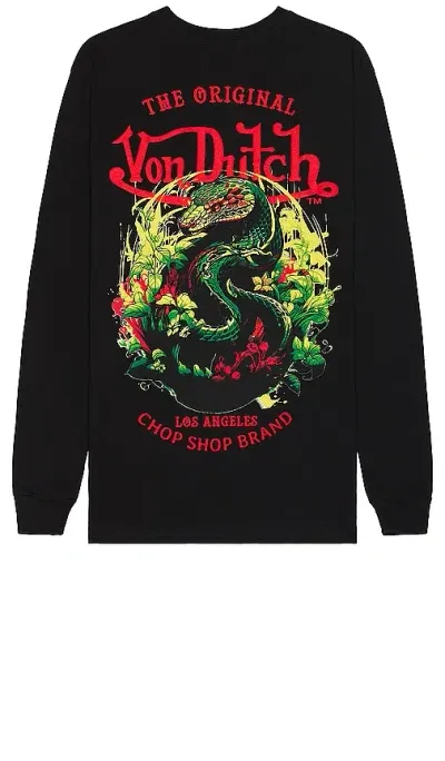 Von Dutch Snake Graphic Long Sleeve Tee In Black