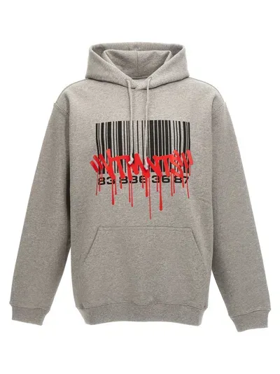 Vtmnts 'graffiti Big Barcode' Hoodie In Brown