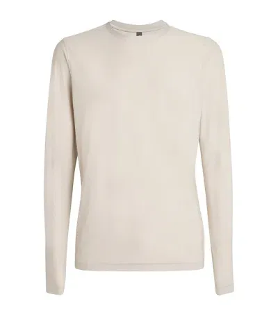 Vuori Strato Tech Long-sleeve T-shirt In Ivory