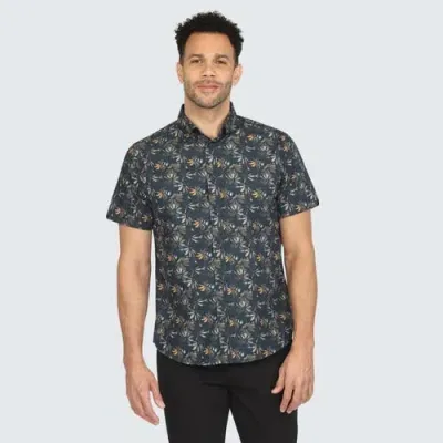 Vustra Lily Print Short Sleeve Shirt In Navy