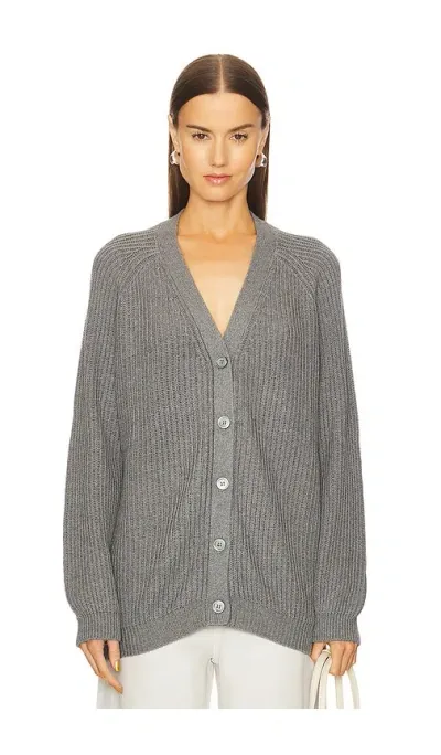 W. Cashmere Amara Grandpa Cardigan In 헤더 그레이