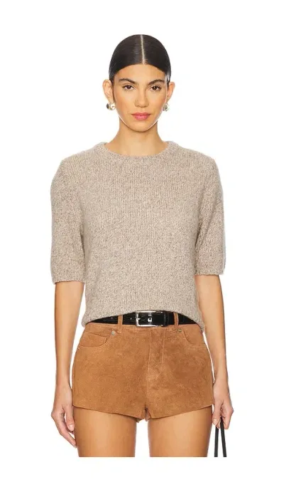 W. Cashmere Brenda Short Sleeve Pullover In Vixen