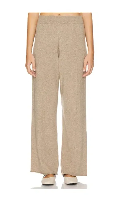 W. Cashmere Laurie Wide Leg Sweatpants In Tan