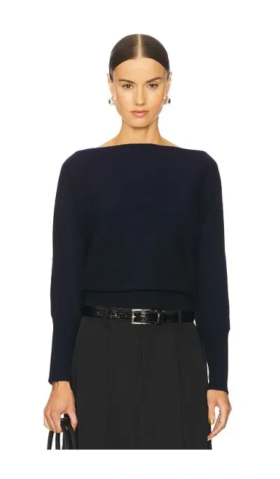 W. Cashmere Mimi Off The Shoulder Sweater In 네이비