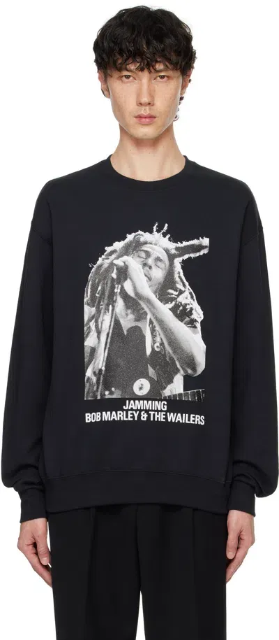 Wacko Maria Black Bob Marley Crewneck Sweatshirt