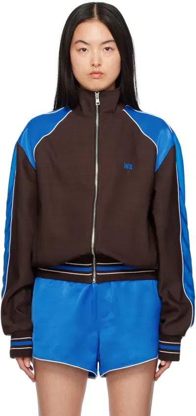 Wales Bonner Brown & Blue Courage Track Jacket In Dark Brown And Blue