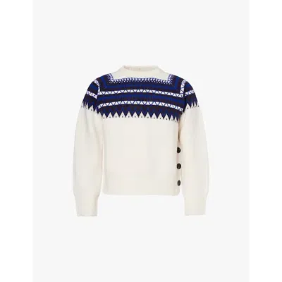 Wales Bonner Mist Fair Isle Wool-knit Jumper In White