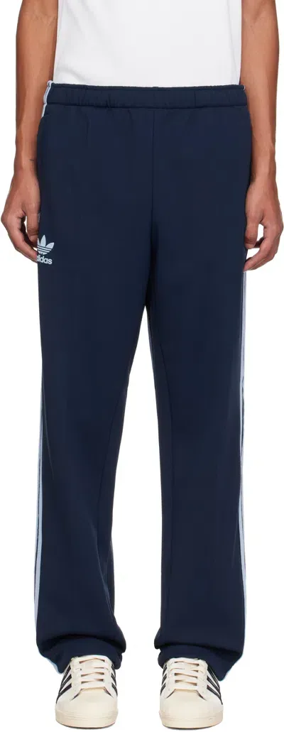 Wales Bonner Navy Adidas Originals Edition Fleece Track Pants In Collegiate Navy