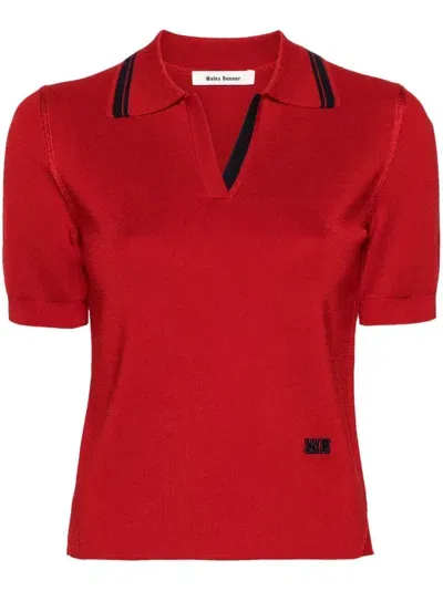 Wales Bonner Verse Polo Top In Red