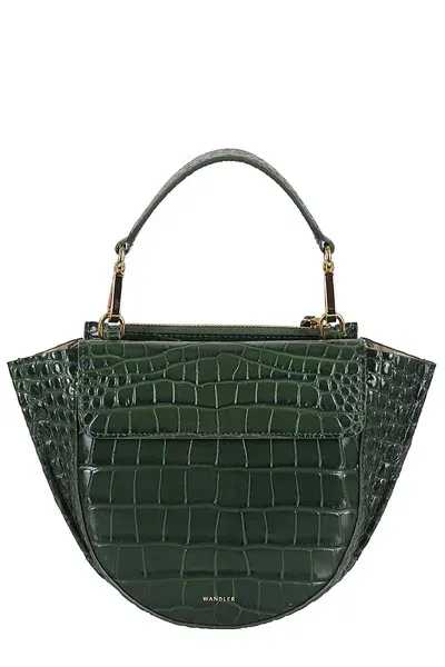 Wandler Hortensia Bag Mini In Olive Croco