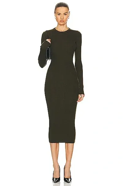 Wardrobe.nyc Long Sleeve Midi Dress In Military