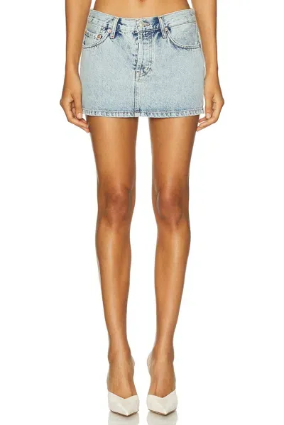 Wardrobe.nyc Micro Mini Skirt In Blue