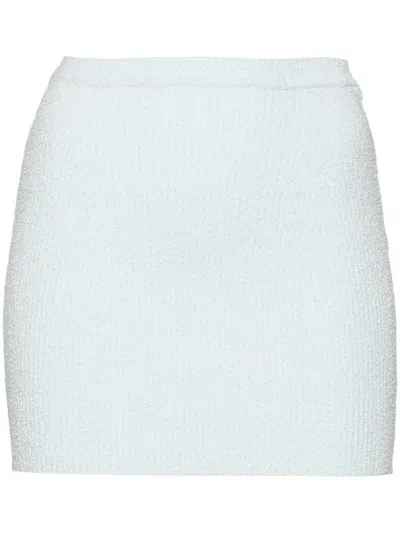 Wardrobe.nyc Towelling-finish Mini Skirt In Blue