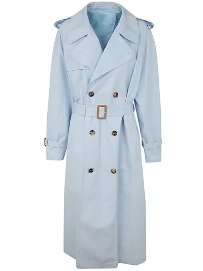 Wardrobe.nyc Trench Coat Clothing In Blue