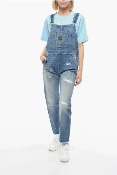 Washington Dee Cee Denim Washington Jumpsuit With Logoed And Golden Buttons In Blue