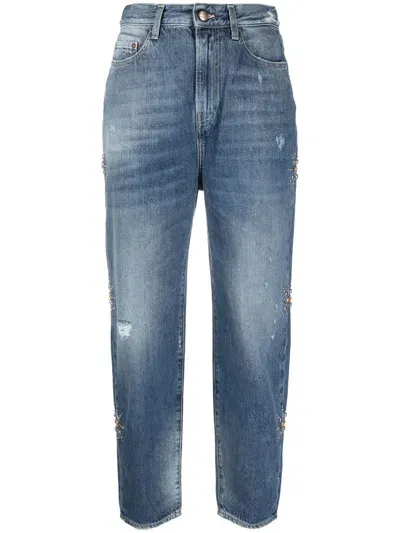 Washington Dee Cee High-waisted Cropped Jeans In Blau