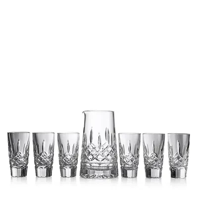 Waterford Lismore Crystal Pitcher And Shot Glass Set Of Seven In Clear