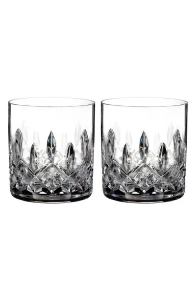 Waterford Lismore Connoisseur Set Of 2 Lead Crystal Straight Sided Tumblers In Clear