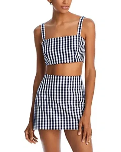 Wayf Carlotta Top - Exclusive In Navy Gingham