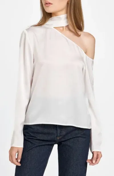 Wayf Davenport Scarf Detail One-shoulder Top In Ivory