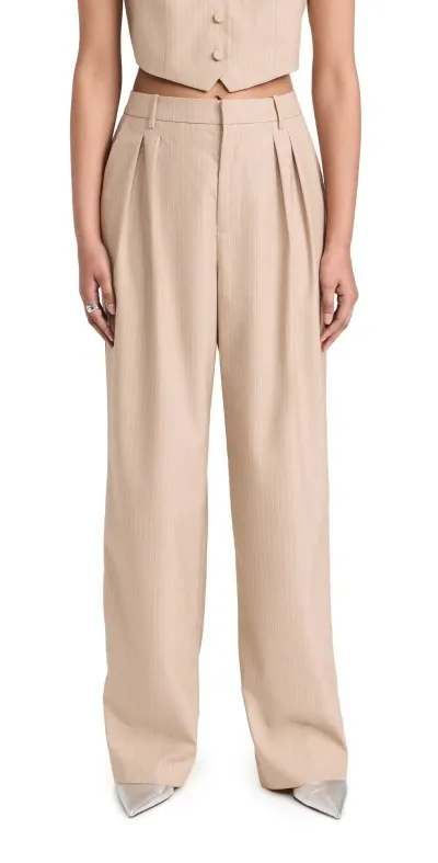 Wayf Dolly Pleated Trousers Camel