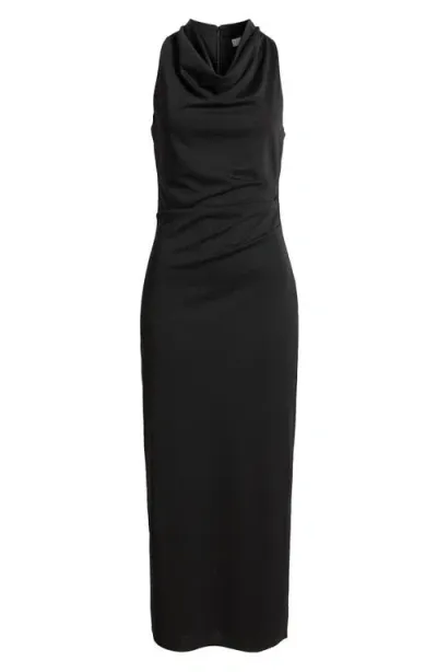 Wayf Georgina Cowl Neck Cocktail Dress In Black