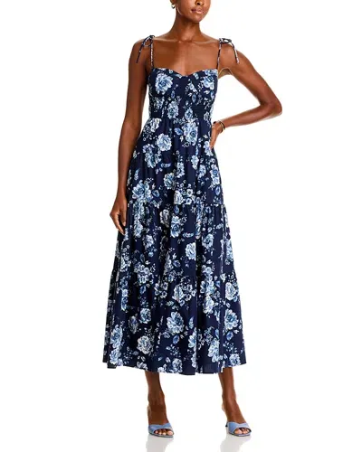 Wayf Rachelle Maxi Dress In Navy Toile