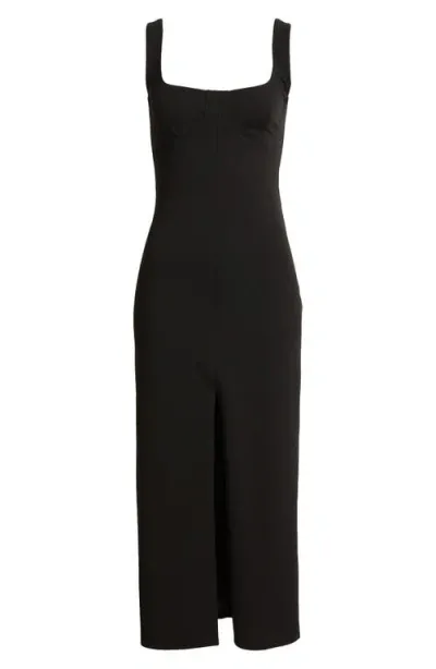 Wayf The Bravado Slit Front Dress In Black