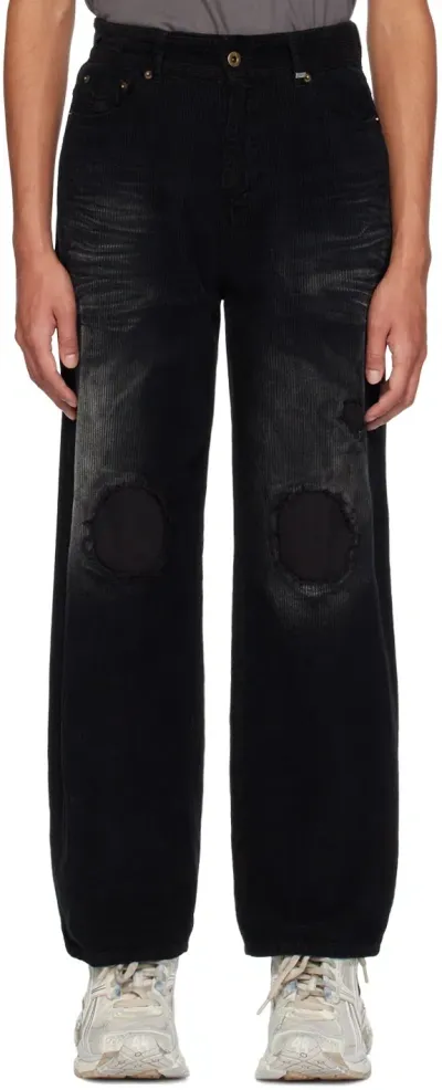 We11 Done Black Distressed Trousers