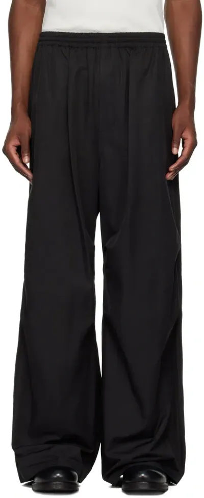 We11 Done Black Tucked Trousers