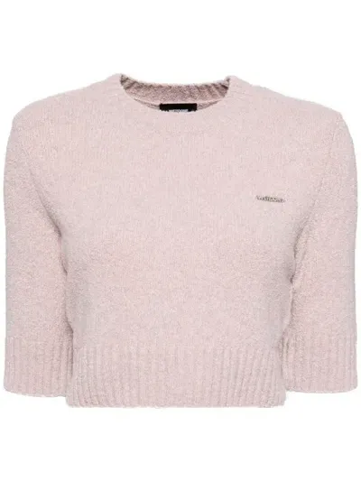 We11 Done Boucle Knit Sweater In Pink