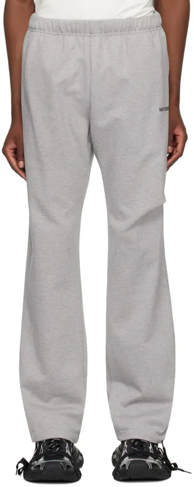 We11 Done Gray Wide Sweatpants In M/grey