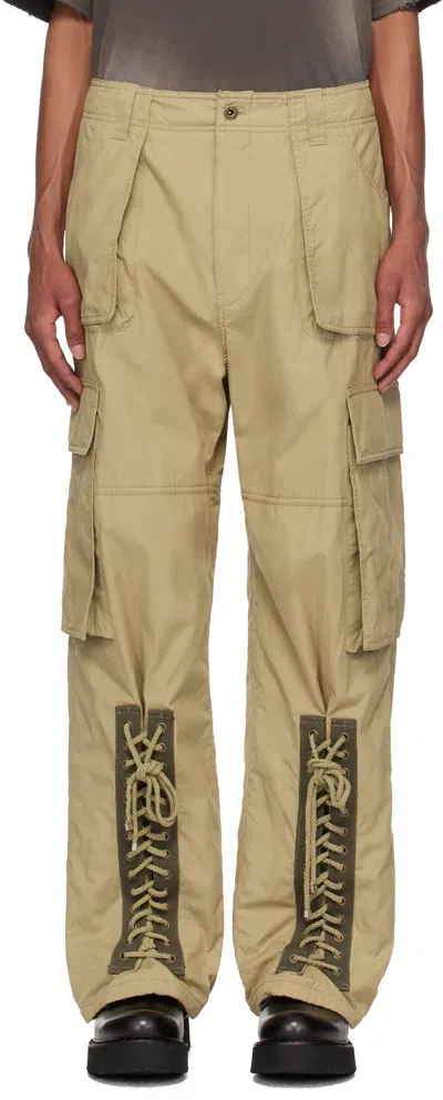 We11 Done Khaki Military Cargo Pants