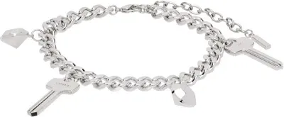 We11 Done Silver Key Charm Chain Bracelet