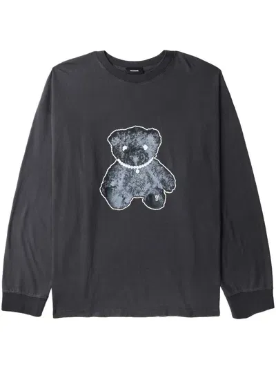 We11 Done Teddy Bear-print Cotton T-shirt In Black