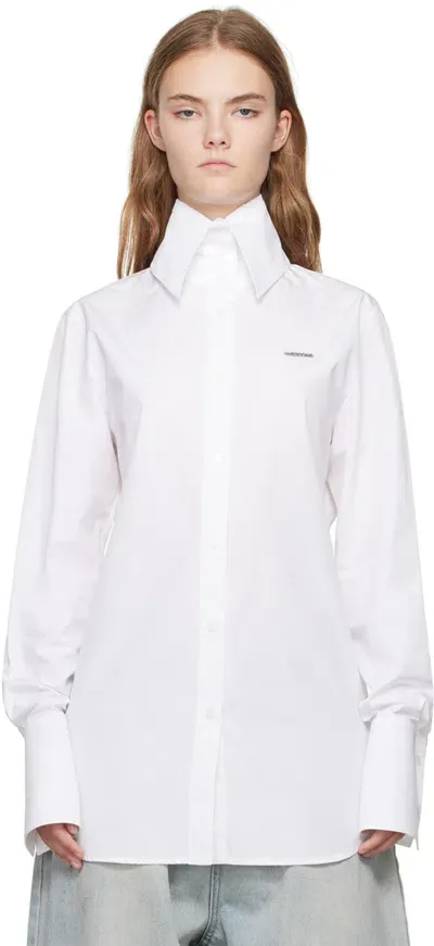 We11 Done White High-neck Collar Shirt