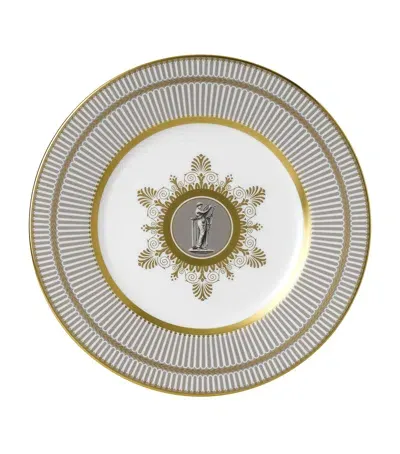 Wedgwood Anthemion Grey Plate In Gray