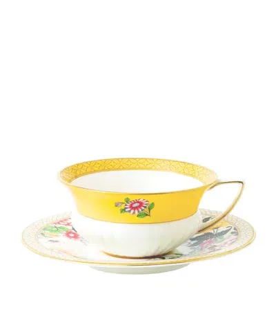 Wedgwood Harlequin Teacup And Saucer In Yellow