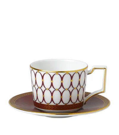 Wedgwood Renaissance Red Espresso Cup And Saucer In Brown