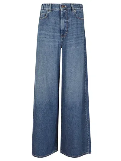 Weekend Max Mara Abitata High Rise Denim Wide Jeans In Azul