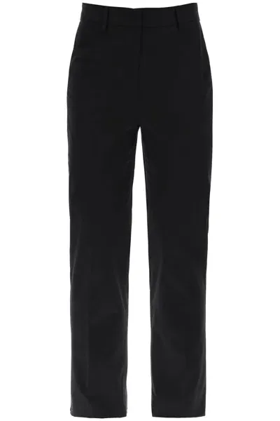 Weekend Max Mara Cecco Cotton Stretch Cigarette Pants In 10 In Black