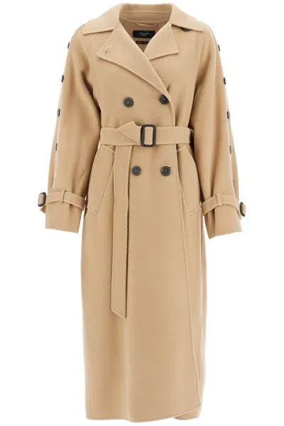 Weekend Max Mara 'christmas' Coat With Buttoned In Beige