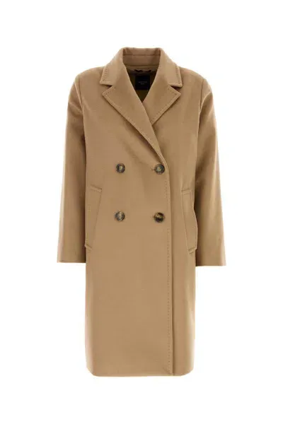 Weekend Max Mara Zufolo Teddy Long Coat In Brown