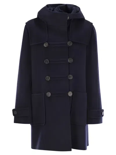 Weekend Max Mara Virgin Wool Pea Coat In Navy