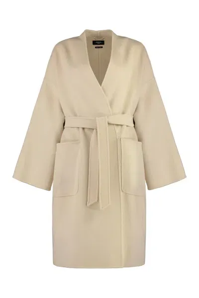 Weekend Max Mara Eris Wool Coat In Beis Claro