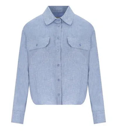 Weekend Max Mara Eureka Light Blue Cropped Shirt