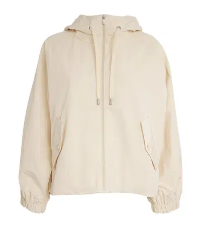 Weekend Max Mara Hooded Windbreaker Jacket In White