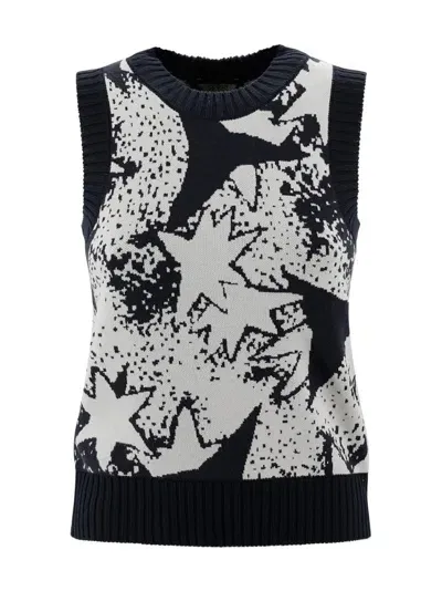 Weekend Max Mara Jacquard Patterned Knitted Vest In Multi