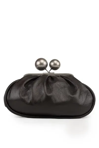 Weekend Max Mara Medium Leather Pasticcino Clutch Bag In Brown