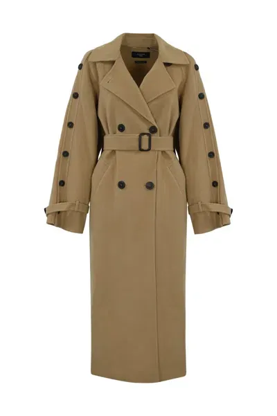 Weekend Max Mara Natale Trench Coat In Wool In Beige